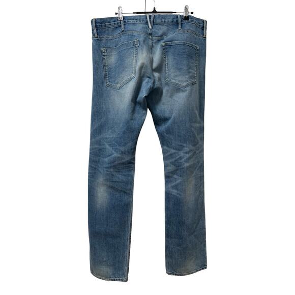 3x1 Mens Selvedge Whiskered Light Wash Denim Jeans 36x31 Blue Zip Fly USA Made - Picture 2 of 8